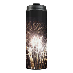 Witte en gouden vuurwerk I Patriotische viering Thermosbeker