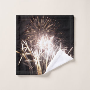 Witte en gouden vuurwerk I Patriotische viering Washandje