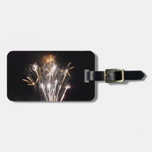 Witte en Gouden Vuurwerk II Patriottische Viering Bagagelabel