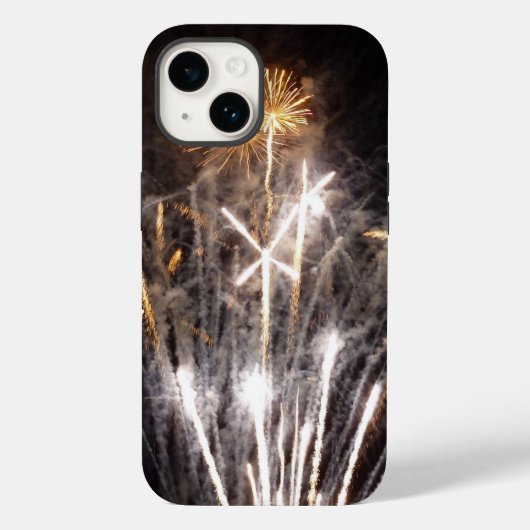 Witte en Gouden Vuurwerk II Patriottische Viering Case-Mate iPhone Case (Achterkant)