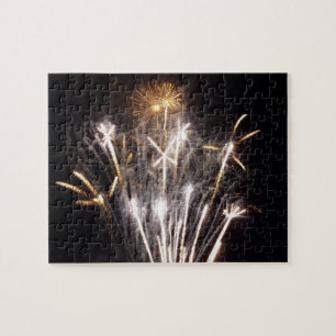 Witte en Gouden Vuurwerk II Patriottische Viering Legpuzzel