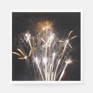 Witte en Gouden Vuurwerk II Patriottische Viering Servet