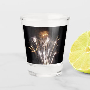 Witte en Gouden Vuurwerk II Patriottische Viering Shot Glas