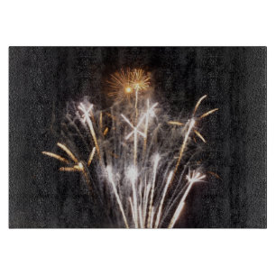 Witte en Gouden Vuurwerk II Patriottische Viering Snijplank