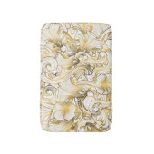 Witte en gouden wervelingen badmat (Voorkant Verticaal)