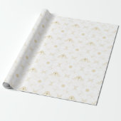 Witte en gouden zwanen in liefde Quatrefoil Gift Cadeaupapier (Uitgerold)