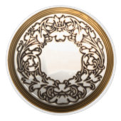 Witte en goudflorale naaiknop keramische knop (Voorkant)