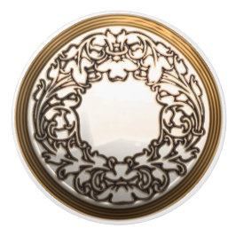 Witte en goudflorale naaiknop keramische knop
