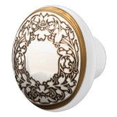 Witte en goudflorale naaiknop keramische knop (Rechts)