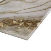 Witte en goudglitteragate monogram naamjaar snijplank (Hoek)