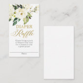 Witte en goudgroene luier Raffle Informatiekaartje (Voorkant / Achterkant)