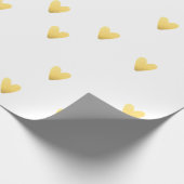 Witte en goudharten cadeaupapier (Hoek)