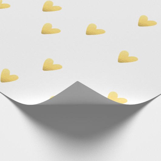 Witte en goudharten cadeaupapier (Hoek)