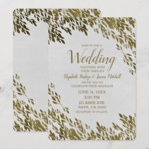 Witte en goudhoudende bladeren Roche Modern Weddin