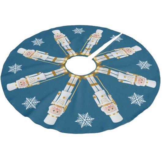 Witte en goudkleurige krakers kerstboom rok (Gekanteld)