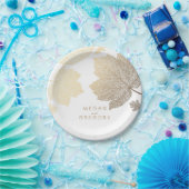 Witte en goudkleurige olifantenbruiloft papieren bordje (Feest)