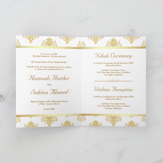 Witte en goudkleurige Patroon (Binnen)