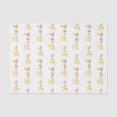 Witte en goudkleurige penseeltekst met dank tissuepapier (Voorkant)