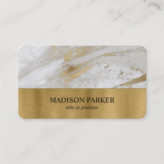 Witte en goudkleurige Visitekaartje (Voorkant)