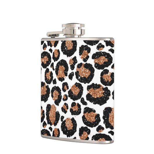 Witte en goudkoortsCheetah - Leopard Pattern Heupfles (Links)