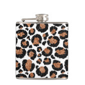 Witte en goudkoortsCheetah - Leopard Pattern Heupfles (Voorkant)