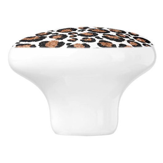Witte en goudkoortsCheetah - Leopard Pattern Keramische Knop (Zijkant)