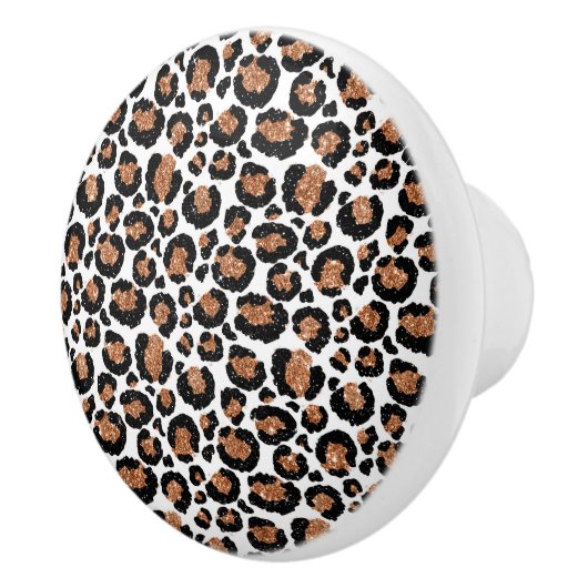 Witte en goudkoortsCheetah - Leopard Pattern Keramische Knop (Rechts)