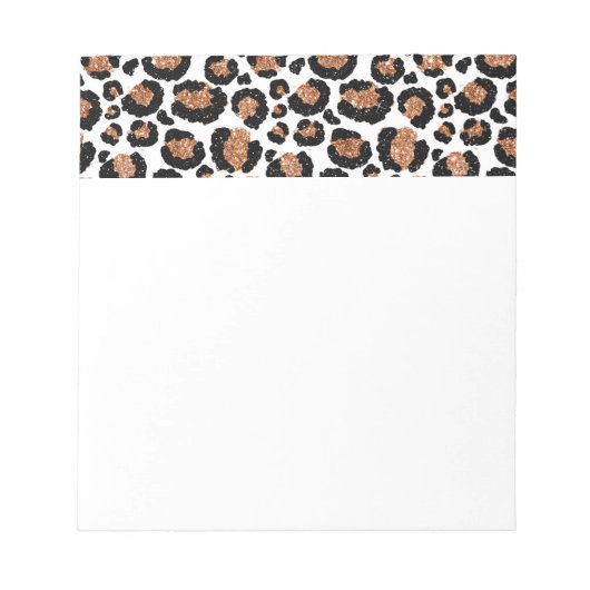 Witte en goudkoortsCheetah - Leopard Pattern Notitieblok (Voorkant)