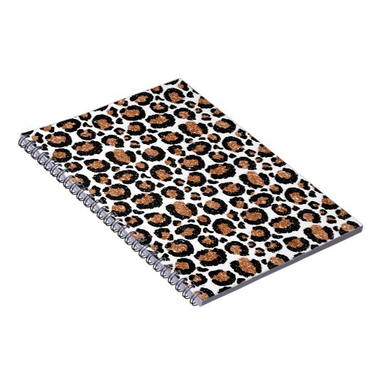 Witte en goudkoortsCheetah - Leopard Pattern Notitieboek (Rechterzijde)