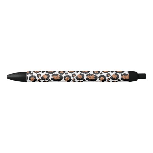 Witte en goudkoortsCheetah - Leopard Pattern Zwarte Inkt Pen (Voorkant)
