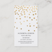 Witte en goudlegant Confetti Makeup Artist Visitekaartje (Achterkant)