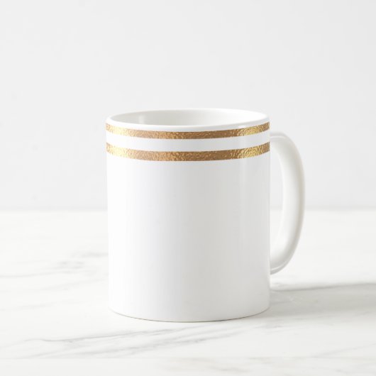 Witte en goudmageremde Mok (Voorkant rechts)