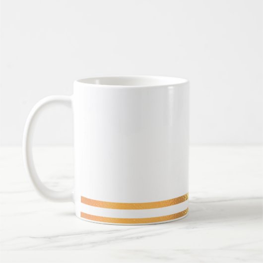 Witte en goudmageremde Mok (Links)