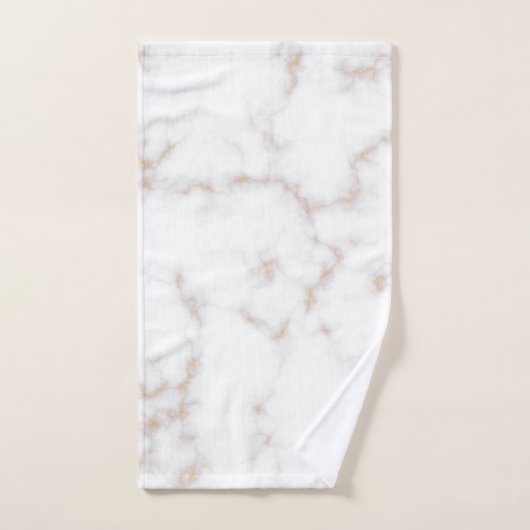 Witte en goudmarmer bad handdoek (Handdoek)