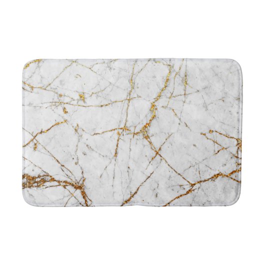 Witte en goudmarmer badmat (Voorkant)