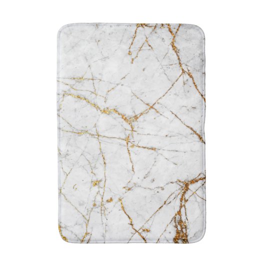 Witte en goudmarmer badmat (Voorkant Verticaal)