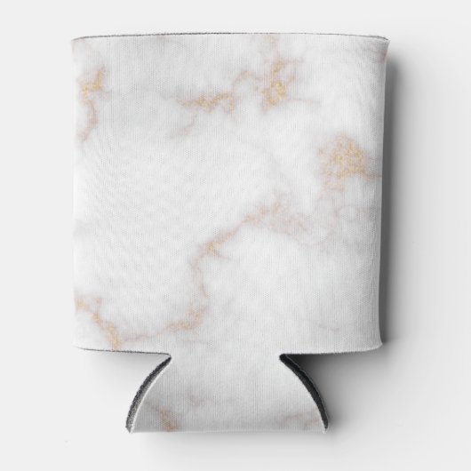 Witte en goudmarmer blikjeskoeler (Voorkant)