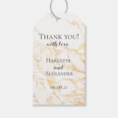 Witte en goudmarmer cadeaulabel (Voorkant)