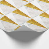 Witte en goudmarmer cadeaupapier (Hoek)