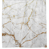 Witte en goudmarmer douchegordijn (Voorkant)