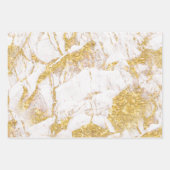 Witte en goudmarmer inpakpapier vel (Voorkant 3)