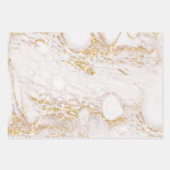 Witte en goudmarmer inpakpapier vel (Voorkant)