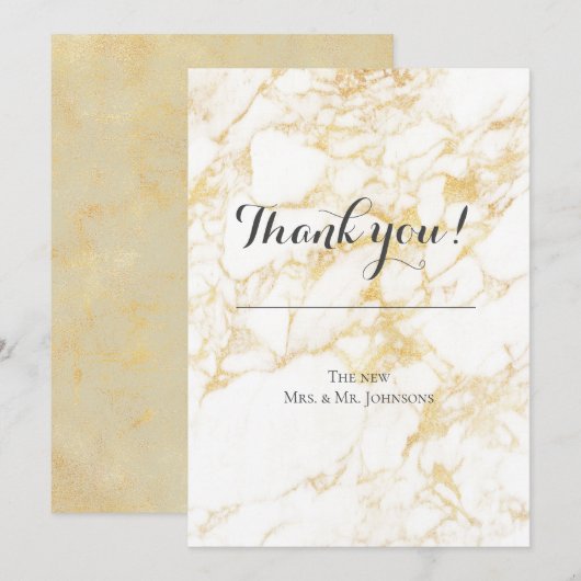 Witte en goudmarmer kaart (Voorkant / Achterkant)