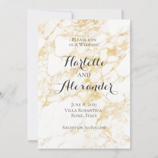 Witte en goudmarmer kaart (Voorkant)