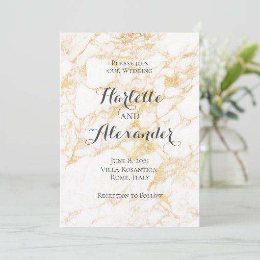 Witte en goudmarmer kaart (Staand voorkant)