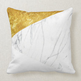 Witte en goudmarmer kussen