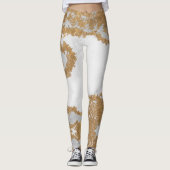 Witte en goudmarmer leggings (Voorkant)