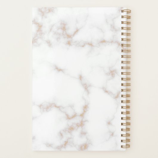 Witte en goudmarmer planner (Achterkant)