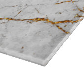 Witte en goudmarmer snijplank (Hoek)