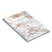 Witte en goudmarmer-spiraallaptop notitieboek (Rechterzijde)